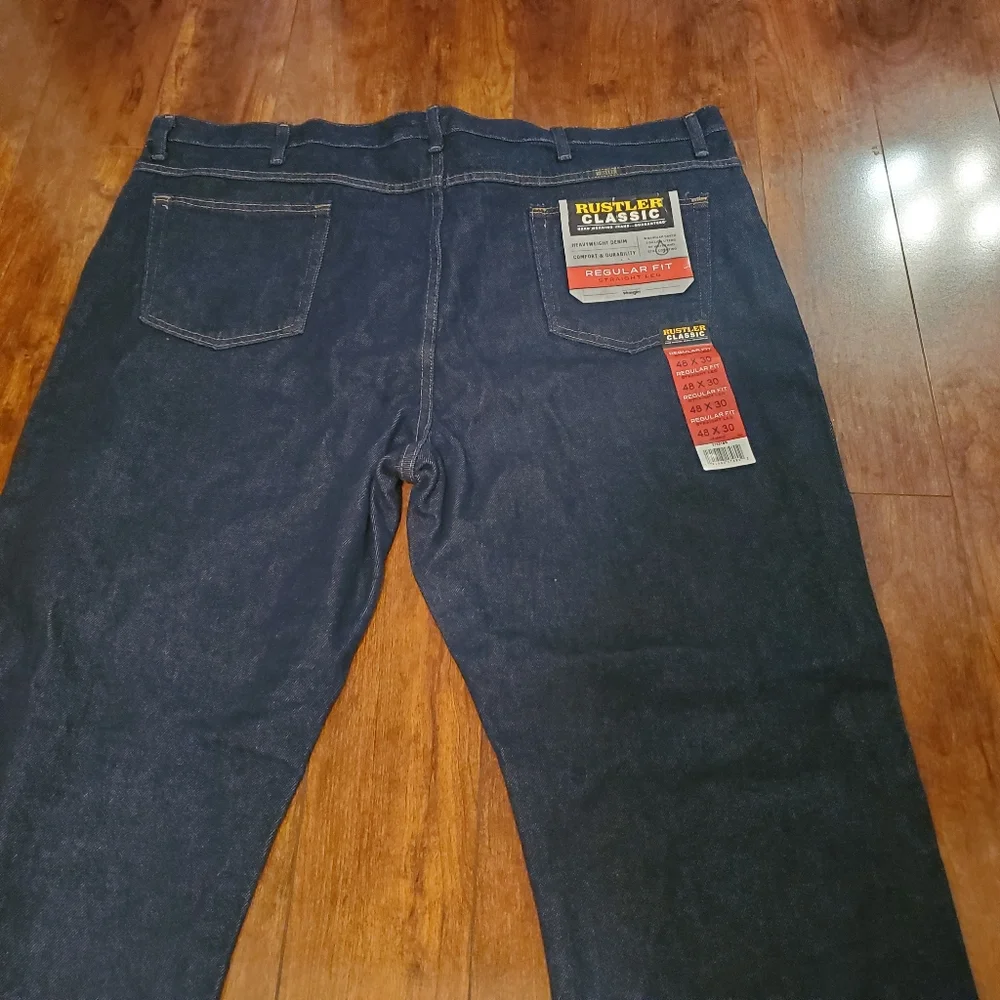 NWOT‎ Rustler Classic Mens Jeans48×30 Blue Denim Regular Fit Straight Leg